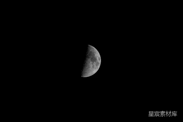 高清摄影 夜空中弯月的宁静