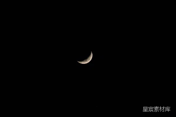 高清摄影 新月夜空