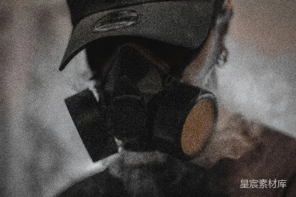 高清摄影 戴着防毒面具的人