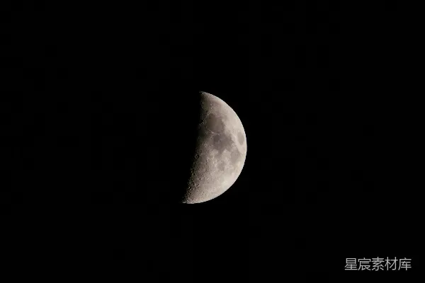高清摄影 半月夜空