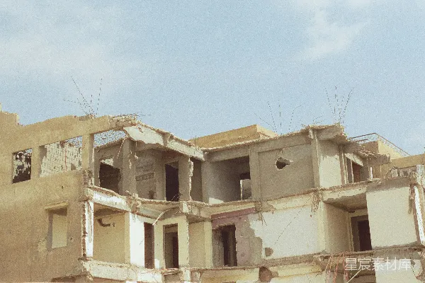 高清摄影 废墟中的建筑