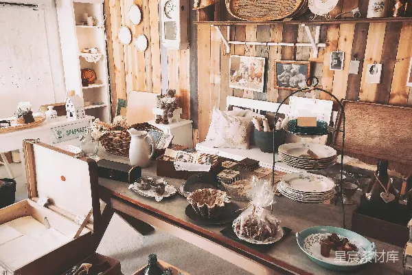 高清摄影 复古乡村风格的装饰品展示