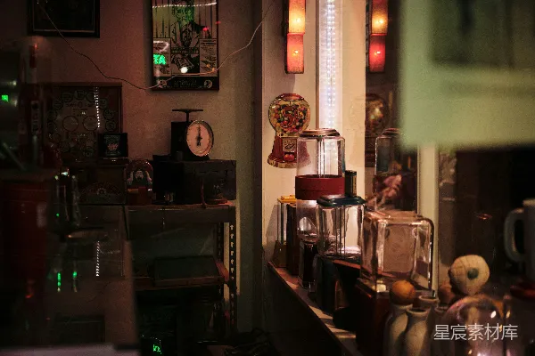 高清摄影 复古商店的夜晚