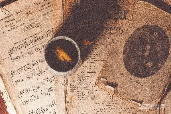 高清摄影 咖啡与经典乐谱：复古氛围
