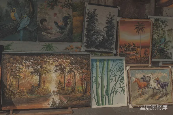 高清摄影 古色古香的艺术画展