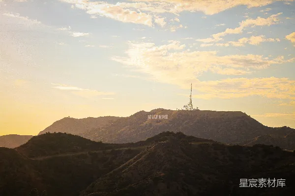 高清摄影 日落时的Hollywood标志