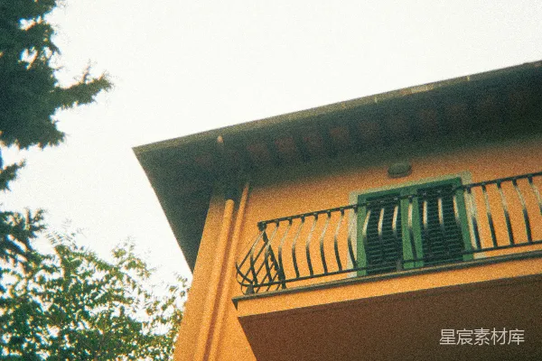 高清摄影 黄昏中的橙色建筑