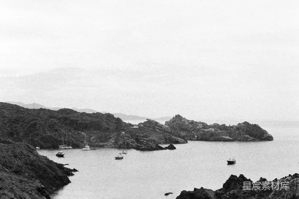 高清摄影 黑白海岸线