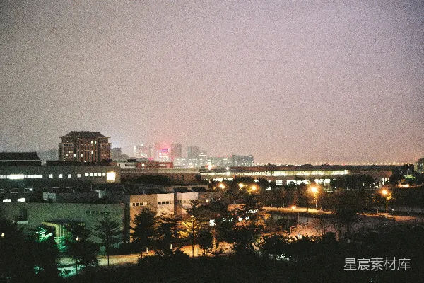 高清摄影 夜幕下的城市全景