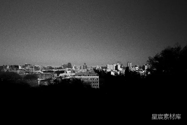 高清摄影 黑白色调的城市天际线