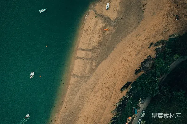 高清摄影 空中俯瞰宁静海滩