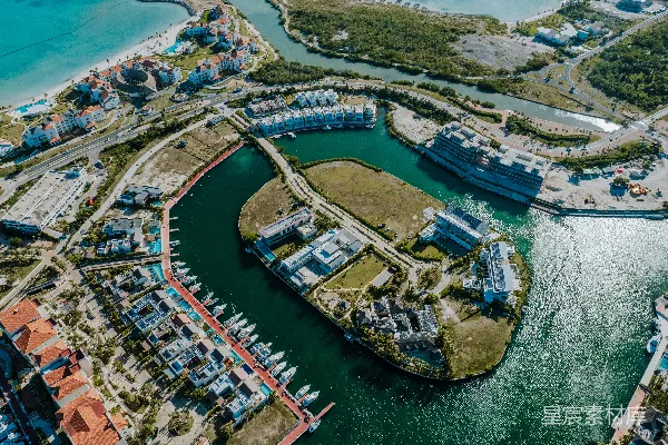 高清摄影 海滨度假村航拍图