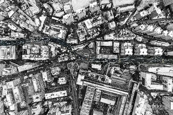 高清摄影 雪后城市航拍