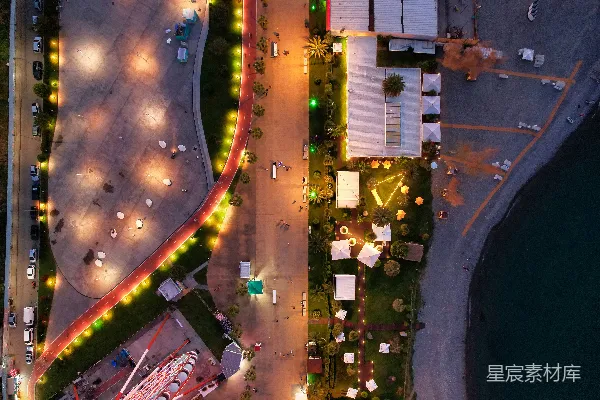 高清摄影 夜晚城市的鸟瞰图
