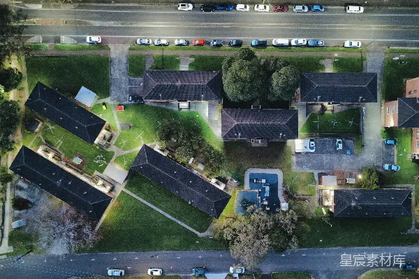 高清摄影 俯瞰城镇住宅区