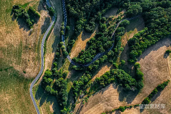 高清摄影 蜿蜒的森林公路航拍