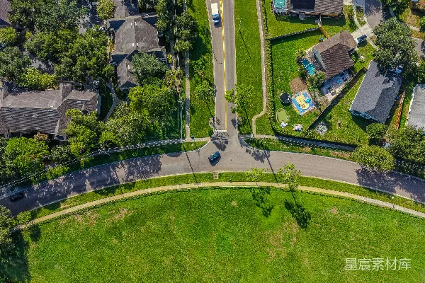 高清摄影 鸟瞰下的宁静住宅区