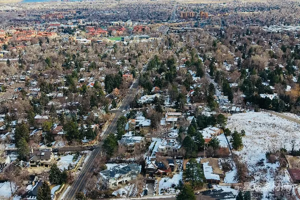 高清摄影 雪后的城市全景