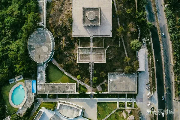 高清摄影 山顶建筑俯瞰图
