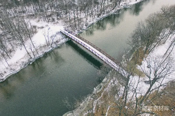 高清摄影 雪后的宁静小桥