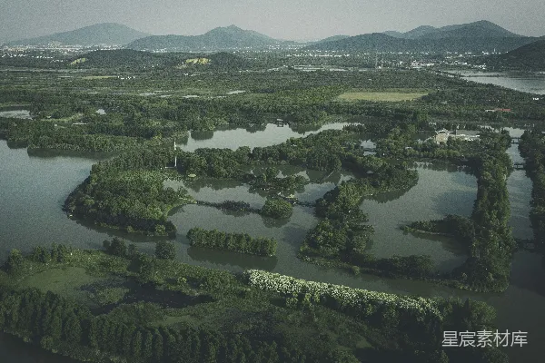 高清摄影 鸟瞰湖光山色