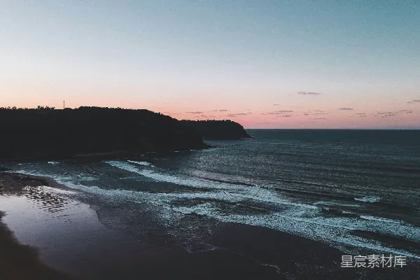 高清摄影 日落时分的海岸线