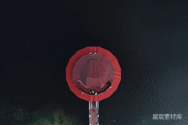 高清摄影 空中俯瞰红色建筑