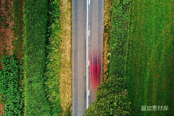 高清摄影 空中俯瞰的乡村道路