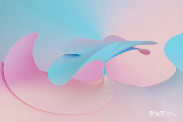 高清摄影 梦幻粉蓝渐变波浪