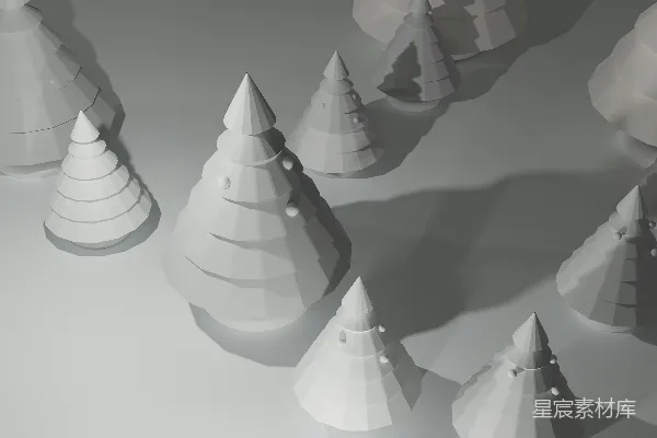 高清摄影 极简几何树形模型
