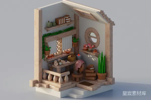 高清摄影 温馨小屋内部场景