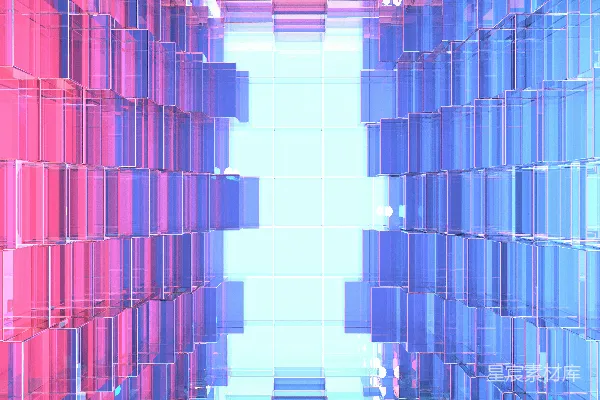 高清摄影 色彩斑斓的立方体迷宫