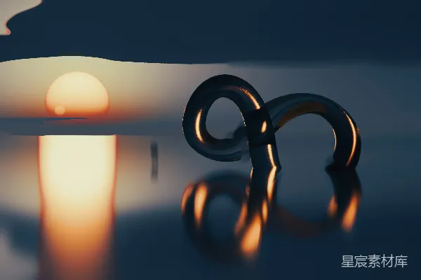 高清摄影 夕阳下的金属环