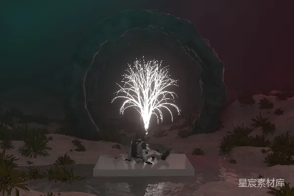 高清摄影 静谧夜空下的烟花
