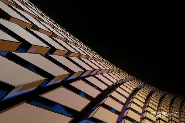 高清摄影 现代建筑夜景几何线条