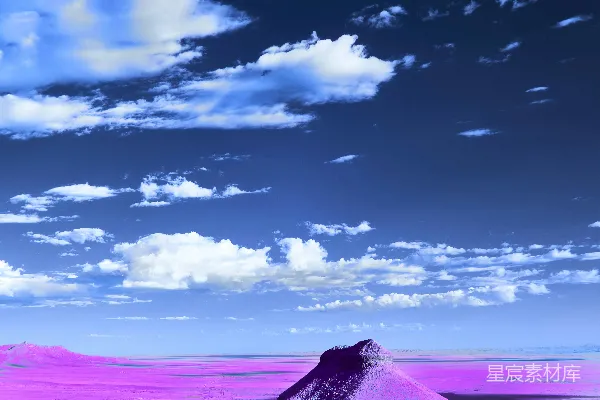 高清摄影 紫蓝色调的梦幻山景