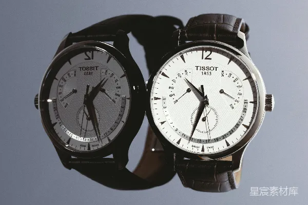 高清摄影 双面Tissot手表特写