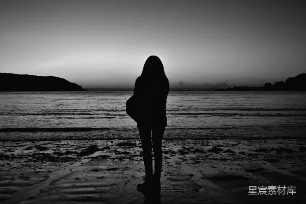 高清摄影 海边黄昏的剪影