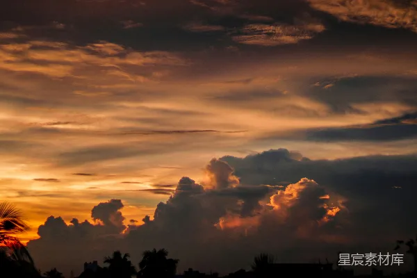 高清摄影 夕阳下的天空