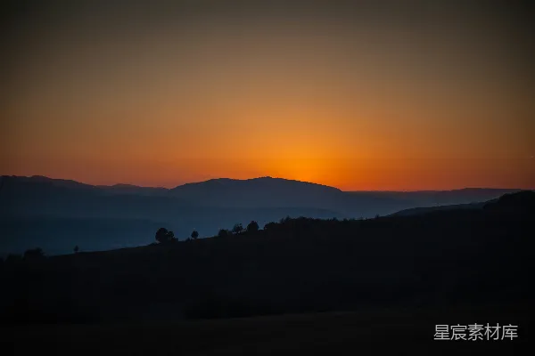 高清摄影 黄昏山景