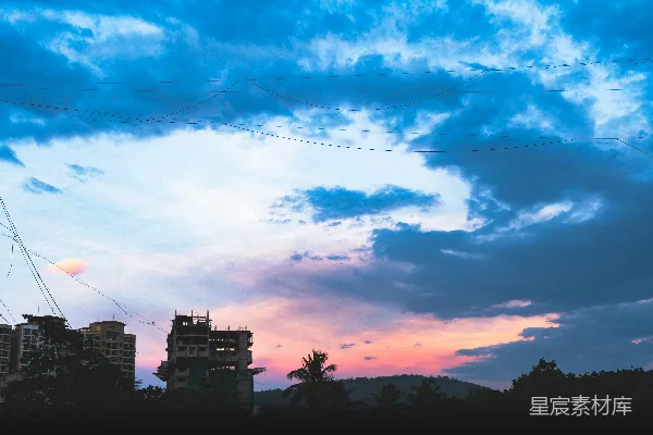 高清摄影 日落时的城市剪影