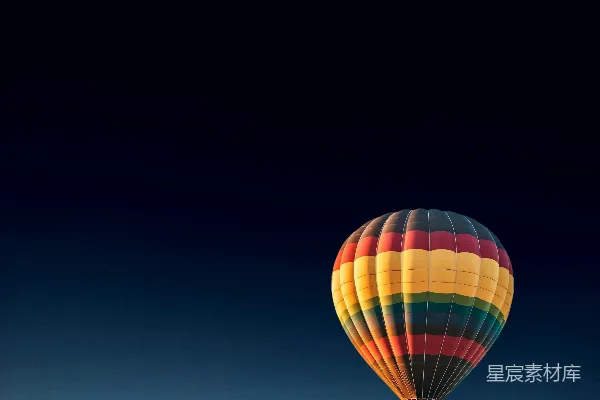 高清摄影 夜空中的热气球