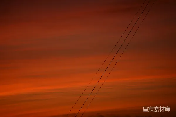 高清摄影 夕阳下的电线