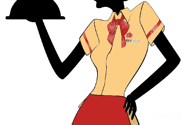 元素素材 女 waiter