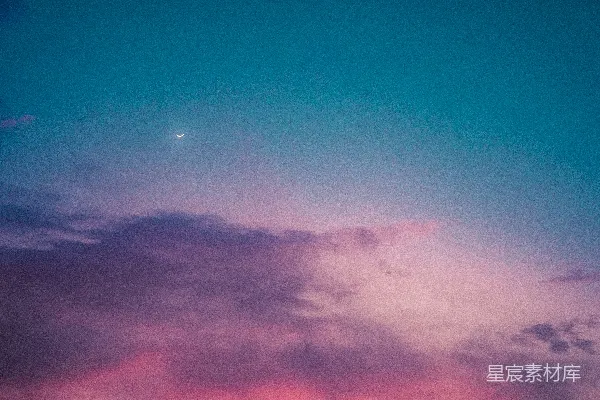 高清摄影 黄昏的天空与弯月