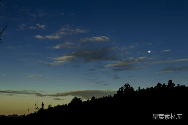 高清摄影 夜幕下的宁静月景