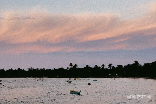 高清摄影 夕阳下的宁静海景