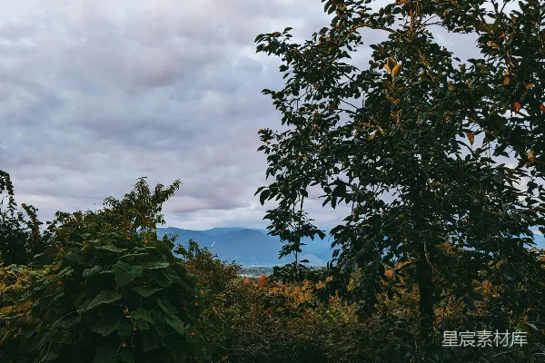 高清摄影 山间黄昏的静谧景色
