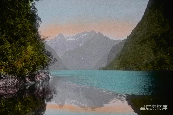 高清摄影 山间湖景晨曦