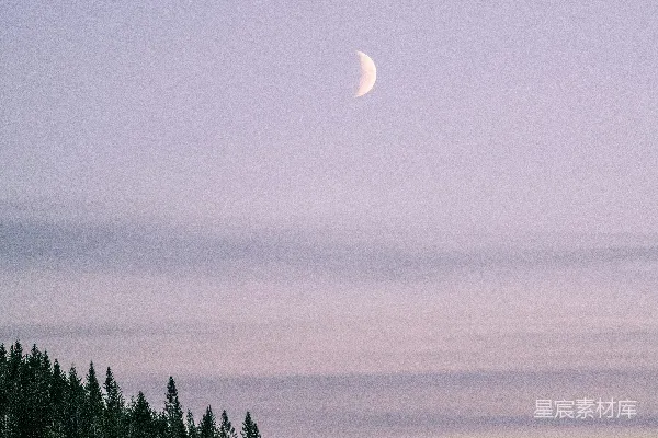 高清摄影 静谧的夜空与新月